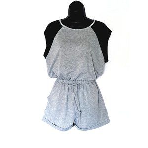 Women's Sleeveless Grey Romper Size M